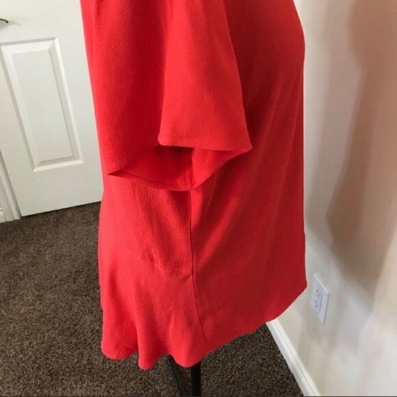 MICHAEL Kors Peplum Blouse Tangerine XL EUC - Picture 3 of 5